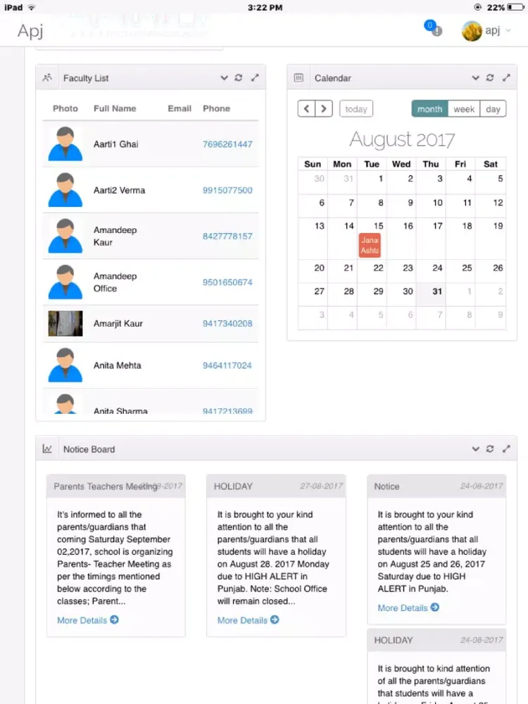Apj Smart School Kharar iPad  스크린샷