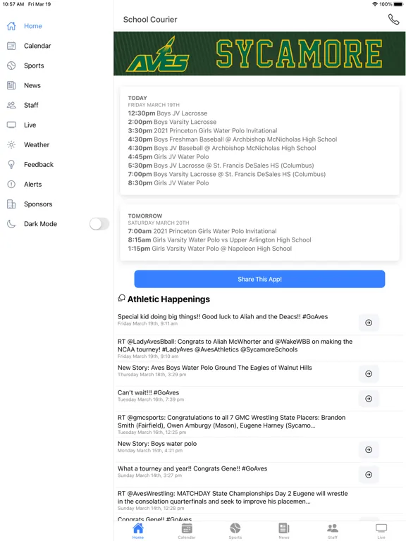 Sycamore Athletics - Ohio iPad  스크린샷