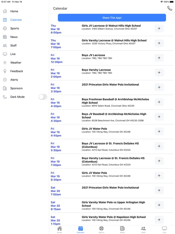 Sycamore Athletics - Ohio iPad  스크린샷