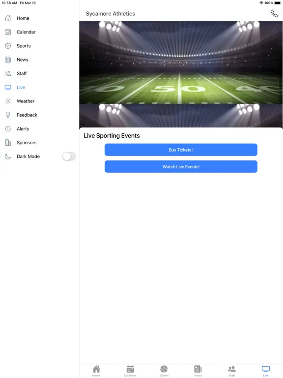 Sycamore Athletics - Ohio iPad  스크린샷