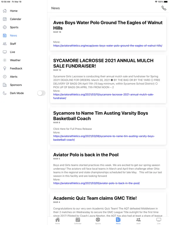 Sycamore Athletics - Ohio iPad  스크린샷