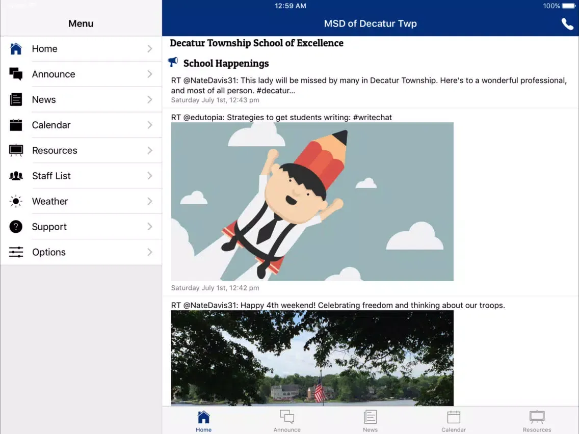 MSD of Decatur Township iPad  Screenshots