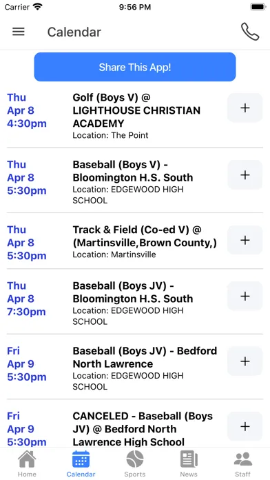 Capturas de tela do Edgewood Mustangs Athletics