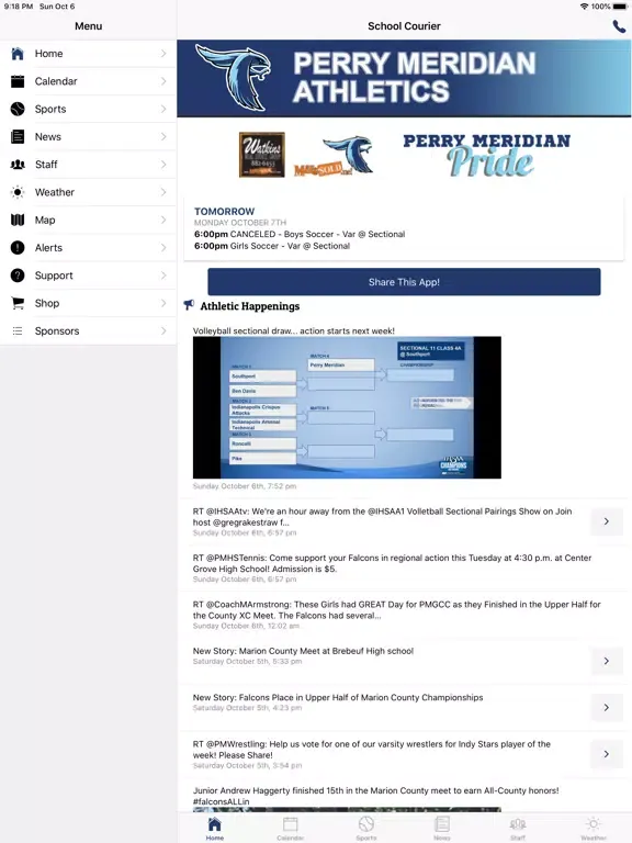 Perry Meridian Athletics iPad  स्क्रीनशॉट