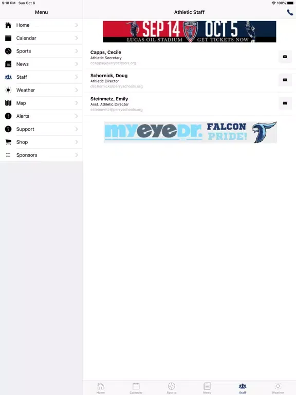 Perry Meridian Athletics iPad  स्क्रीनशॉट