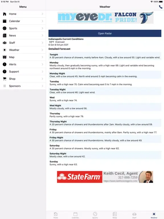 Perry Meridian Athletics iPad  स्क्रीनशॉट