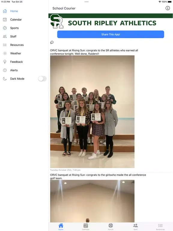 South Ripley Athletics iPad  Screenshots