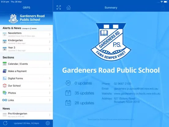 Capturas de tela do Gardeners Road Public School iPad 