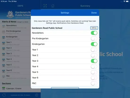 Capturas de tela do Gardeners Road Public School iPad 