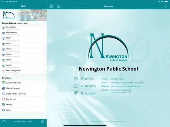 Screenshot di Newington Public School iPad 