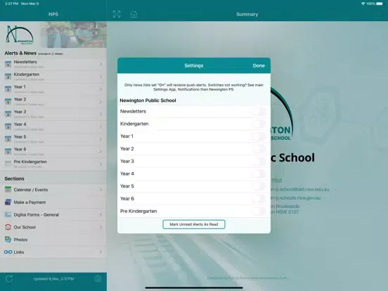 Screenshot di Newington Public School iPad 