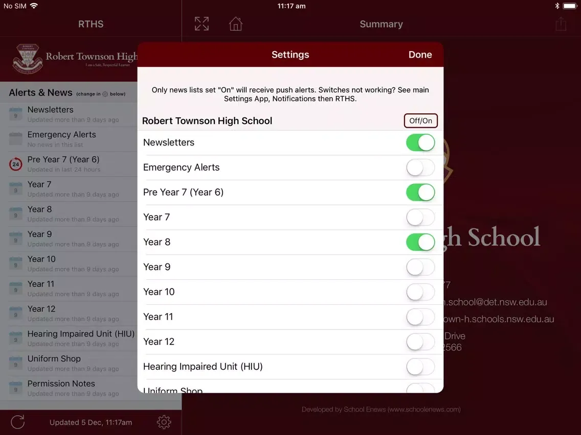 Robert Townson High School iPad  Screenshots