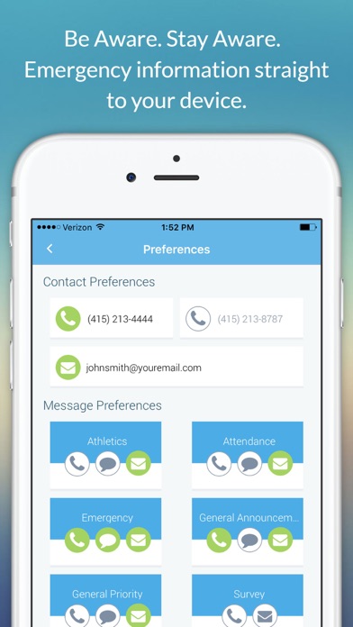 Tangkapan skrin SchoolMessenger