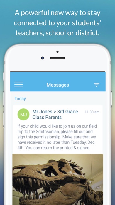 Tangkapan skrin SchoolMessenger