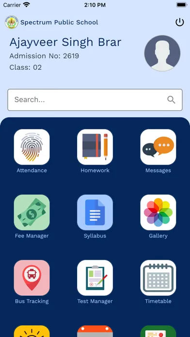 Captures d'écran de SchoolNext
