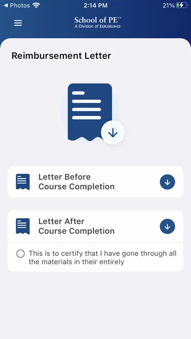 Ảnh chụp màn hình của School of PE Study Hub