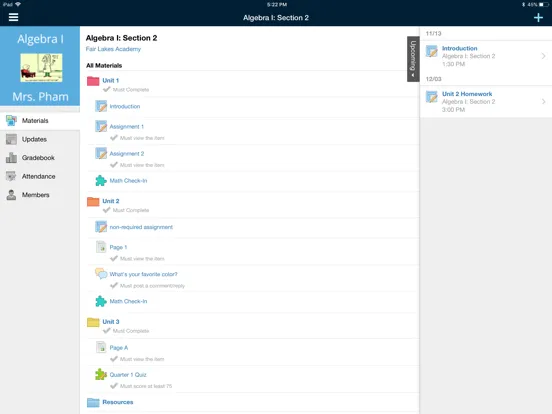Schoology iPad  Screenshots