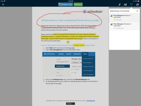 Schoology iPad  Screenshots