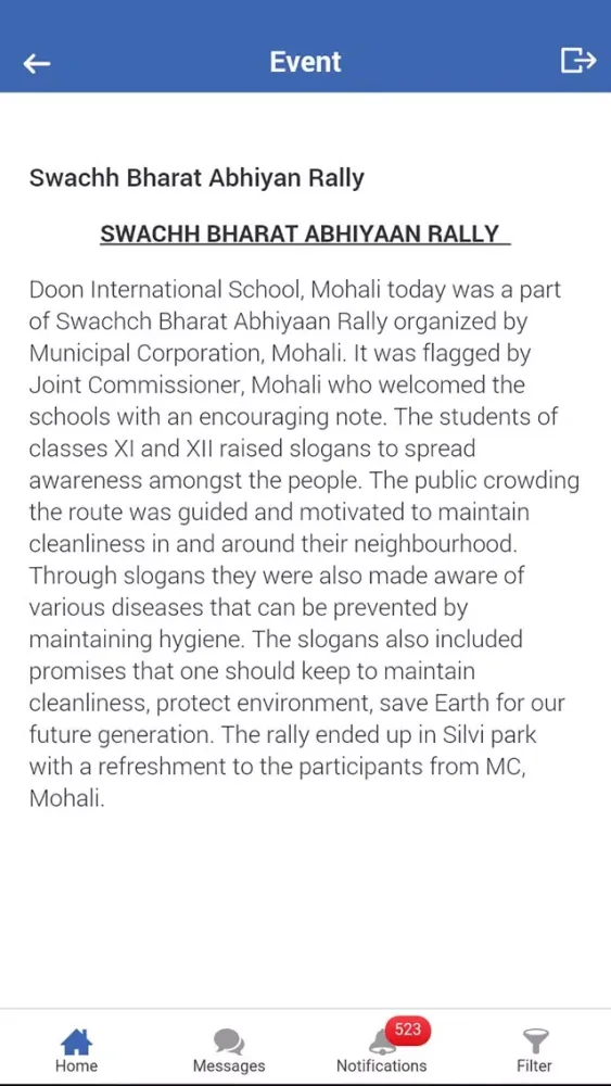 Ảnh chụp màn hình của Doon International, Mohali