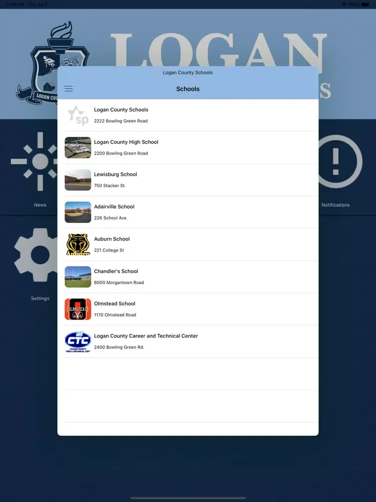 Screenshot di Logan County Schools iPad 