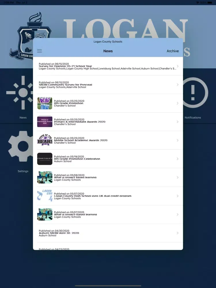 Screenshot di Logan County Schools iPad 