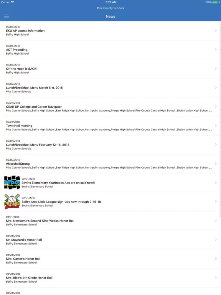 Captures d'écran de Pike County Schools KY iPad 