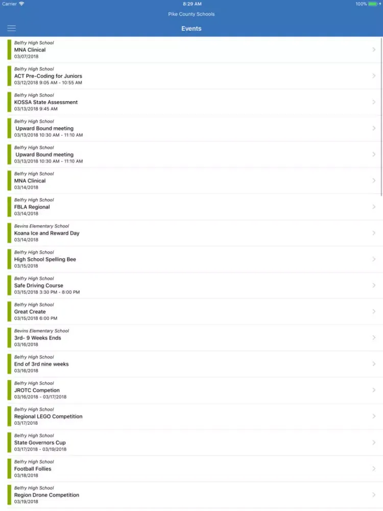 Captures d'écran de Pike County Schools KY iPad 