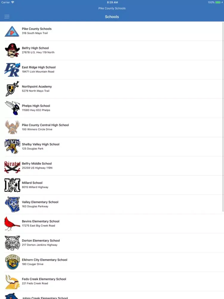 Captures d'écran de Pike County Schools KY iPad 