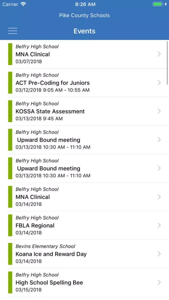 Captures d'écran de Pike County Schools KY