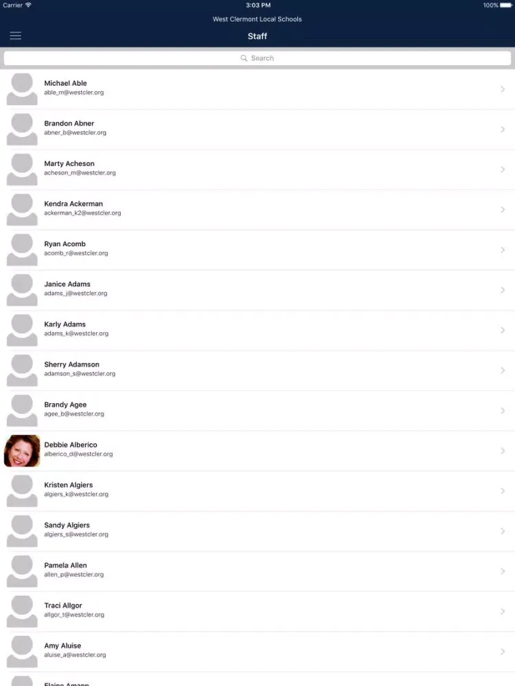 Capturas de pantalla de West Clermont Local School District iPad 
