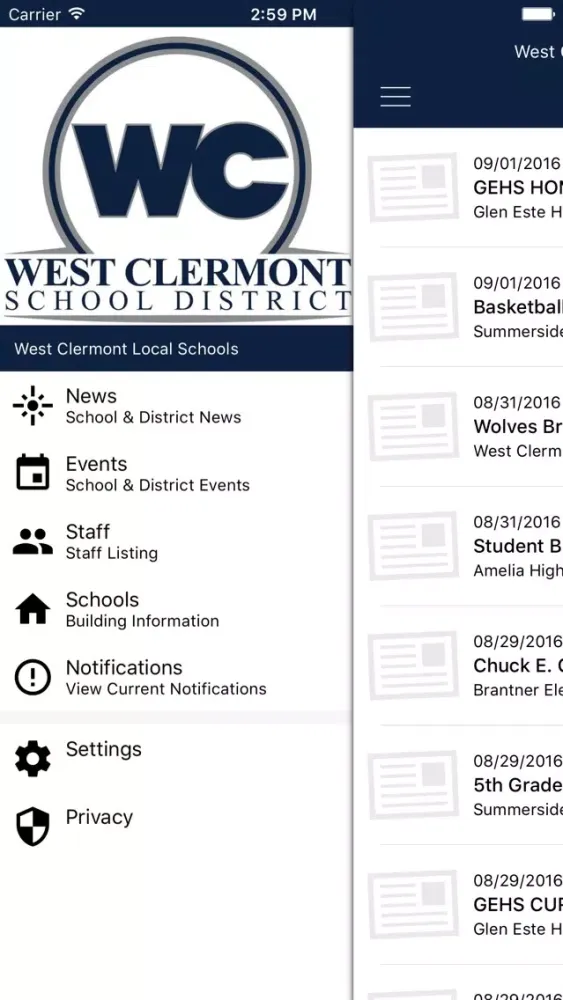 Capturas de pantalla de West Clermont Local School District