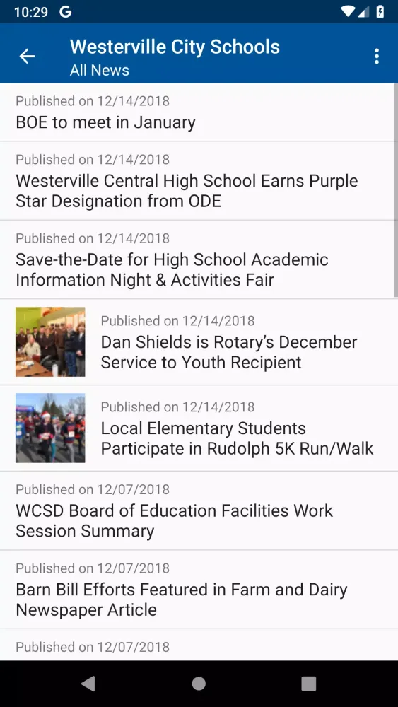 ภาพหน้าจอของ Westerville City Schools