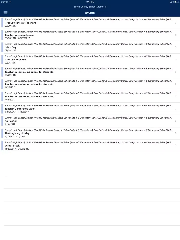 Teton County School District #1 iPad  スクリーンショット