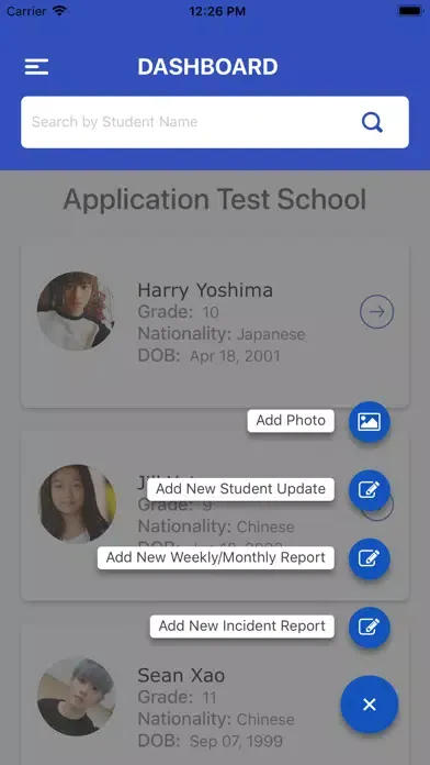 Screenshot di Student Experience Portal