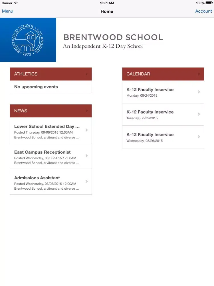 Brentwood School iPad स्क्रीनशॉट