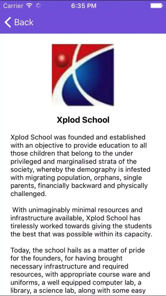 Capturas de tela do Xplod School