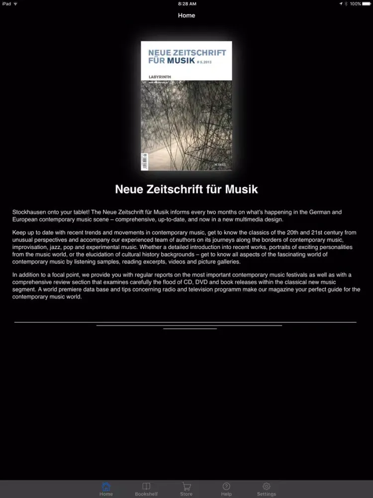 Capturas de pantalla de Neue Zeitschrift für Musik iPad 