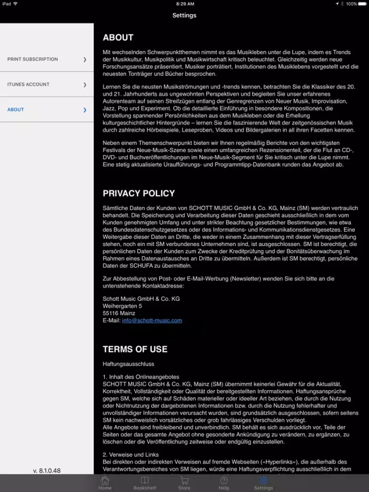 Capturas de pantalla de Neue Zeitschrift für Musik iPad 