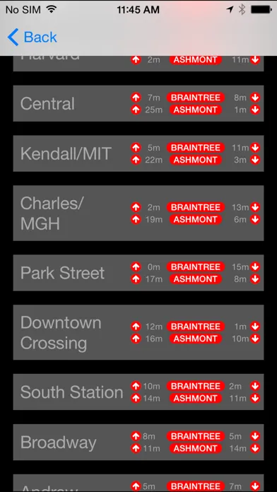 Tangkapan skrin MBTA Boston T Transit Map