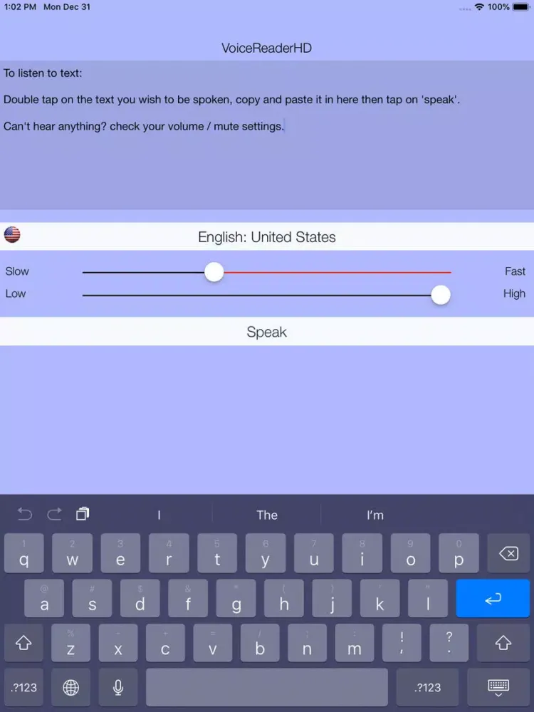 VoiceReaderHD iPad  স্ক্রিনশট