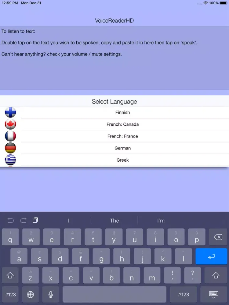 VoiceReaderHD iPad  স্ক্রিনশট