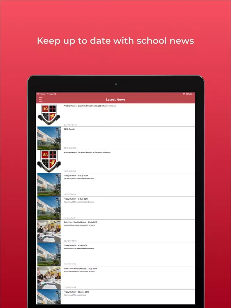 Durham Johnston School iPad  Ekran Görüntüleri