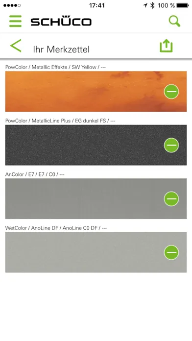 Schueco ColourChart स्क्रीनशॉट