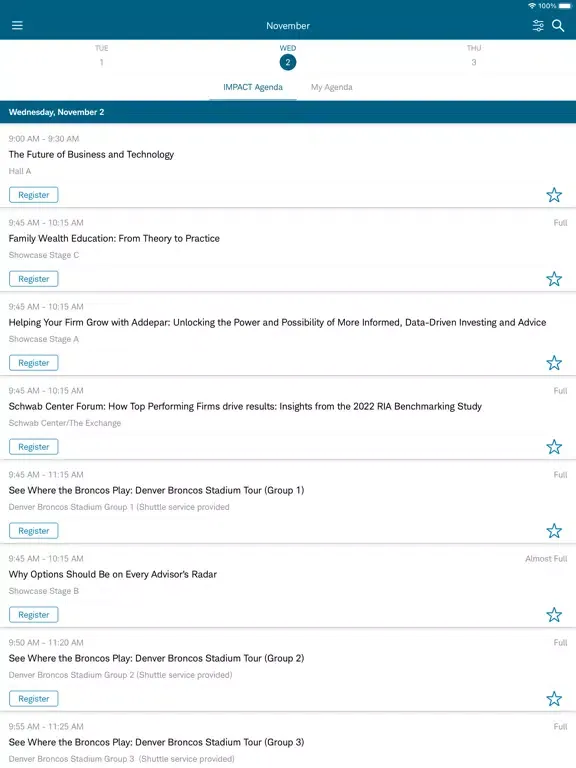 Charles Schwab Events iPad  স্ক্রিনশট