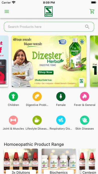 Capturas de tela do Schwabe India - Homeopathy