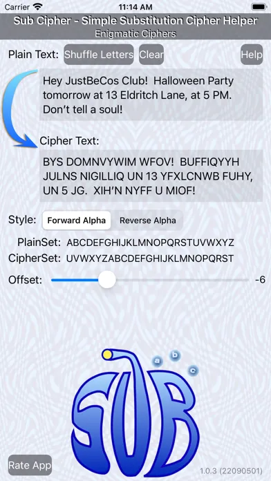 Zrzuty ekranu Sub Cipher