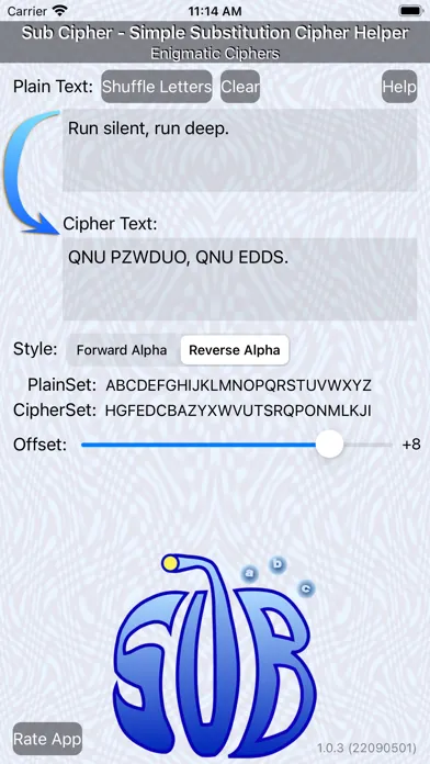 Zrzuty ekranu Sub Cipher
