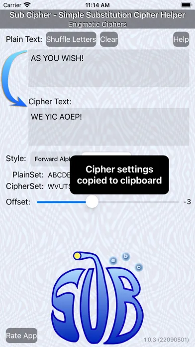 Zrzuty ekranu Sub Cipher