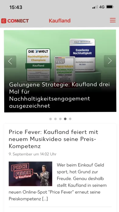 Capturas de tela do Kaufland Connect