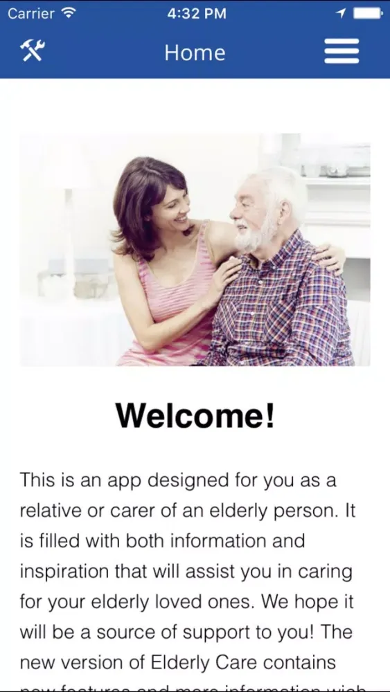 Capturas de tela do Elderly Care SCI